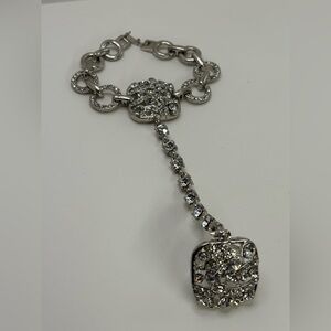Sparkly heavy hand chain / ring bracelet